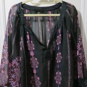 Beautiful black and purple shear blouse